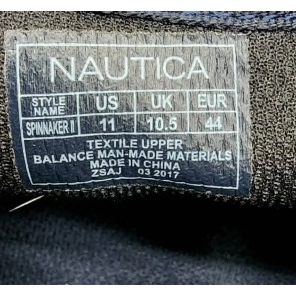 Nautica Spinnaker II Mens Black 11 Boat Shoes Preppy Coastal Nautical l Sneaker